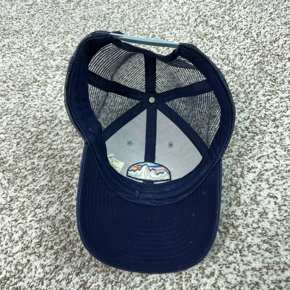 Patagonia Hat Cap Snap Back Mens One Size Blue Mesh Trucker 1973 Logo Outdoor